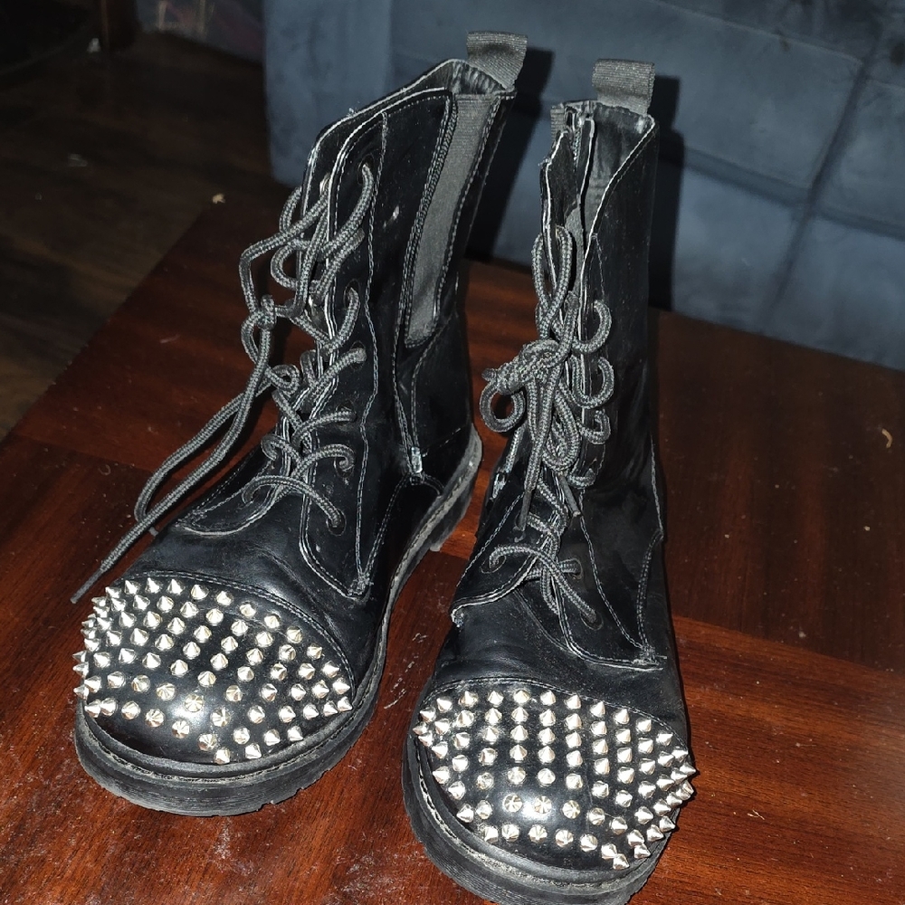 Torrid Black Studded Combat Boots